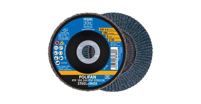 1001440697 Fächerschleifscheibe POLIFAN PSF STEELOX flach PFF 100x16 mm Z40