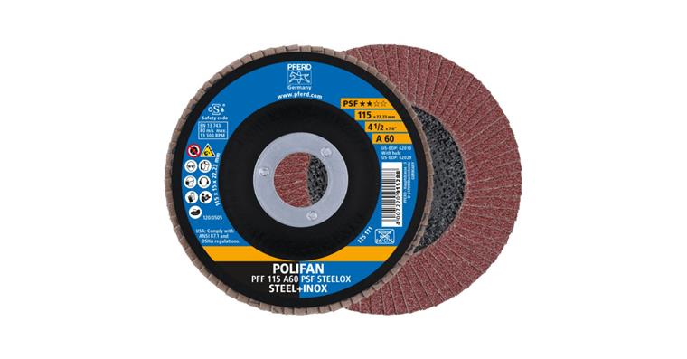 1001433935 Fächerschleifscheibe POLIFAN PSF STEELOX flach PFF 115x22,23 mm A60