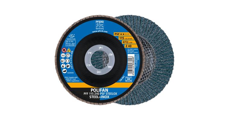 1001433944 Fächerschleifscheibe POLIFAN PSF STEELOX flach PFF 115x22,23 mm Z40