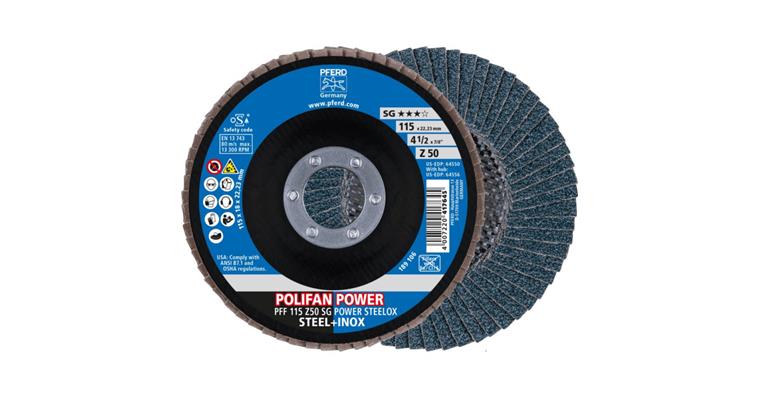 1043789602 Fächerschleifscheibe POLIFAN POWER SG STEELOX flach PFF 115x22,23 mm Z50