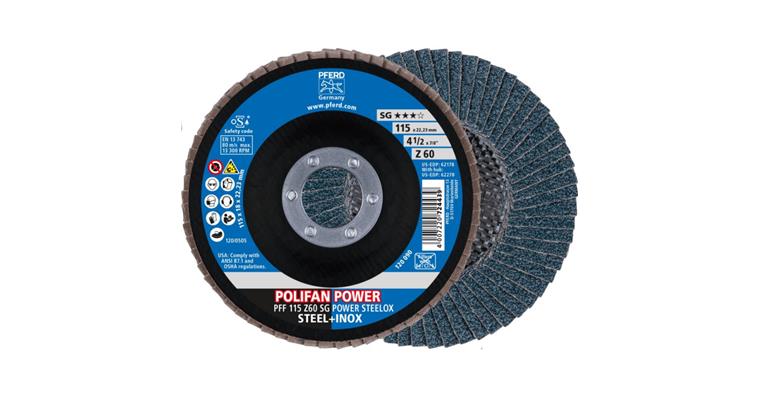 1043789603 Fächerschleifscheibe POLIFAN POWER SG POWER STEELOX flach PFF Ø 115 mm Z60