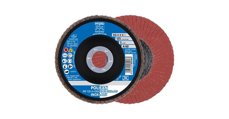 Lamella flap disc, flat, power line A-COOL SG INOX+ALU dia. 125 mm grain 60