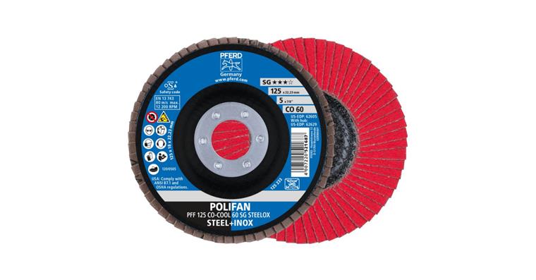1001436818 Fächerschleifscheibe POLIFAN CO-COOL SG STEELOX flach PFF 125x22,23 mm K60