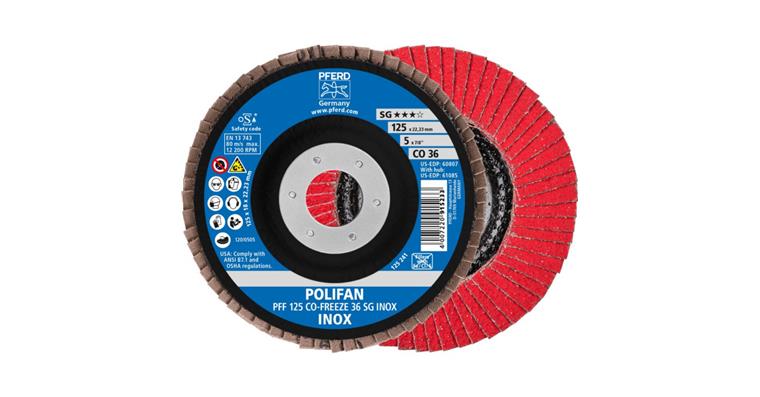 1001440657 Fächerschleifscheibe POLIFAN CO-FREEZE SG INOX flach PFF 125x22,23 mm K36