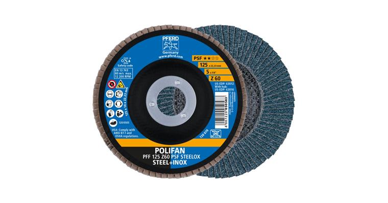 1001433948 Fächerschleifscheibe POLIFAN PSF STEELOX flach PFF 125x22,23 mm Z60