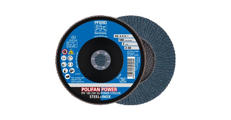 1043789801 Fächerschleifscheibe POLIFAN POWER SG STEELOX flach PFF 180x22,23 mm Z40