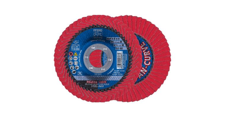 1043746101 Polifan lam. flap disc CO SPG CURVE STEELOX dia. 115 mm, fillet weld width> 5 mm