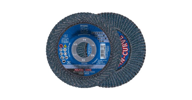 POLIFAN CURVE Fächerscheibe PFR 115x22,23 mm Breite M Z40 SGP STEELOX