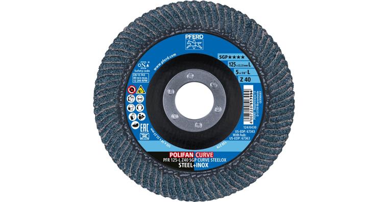 1001442002 Fächerschleifscheibe POLIFAN CURVE SGP STEELOX PFR 125x22,23 mm Z40