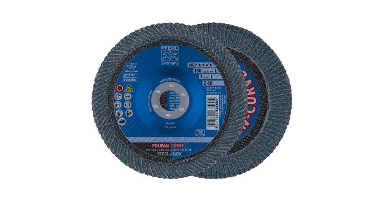 1001440672 Fächerschleifscheibe POLIFAN CURVE SGP STEELOX PFR 180x22,23 mm Z40