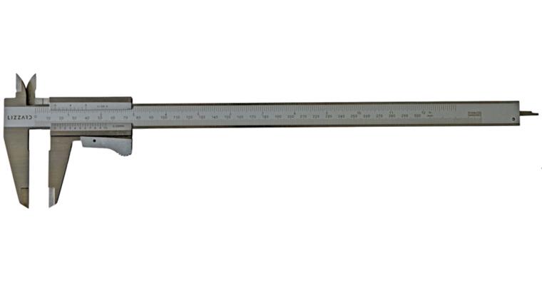 1031008105 LIZZARD Messschieber 300mm/inch, Momentfeststellung, flach