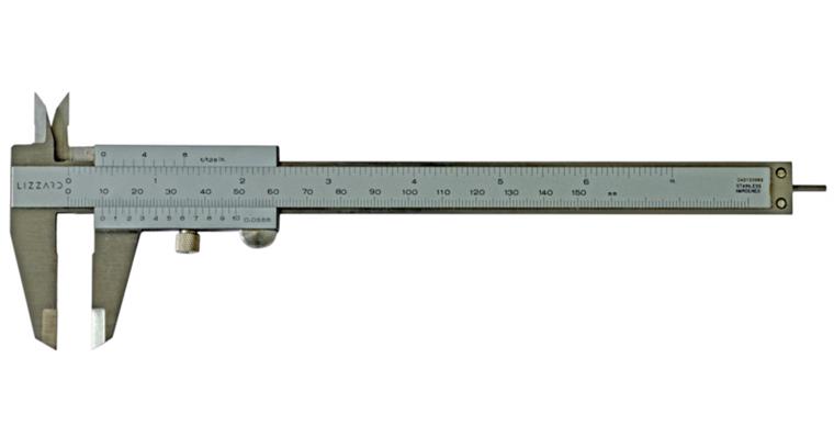 LIZZARD Messschieber 150mm/inch, Feststellschraube, rund, parallaxfrei