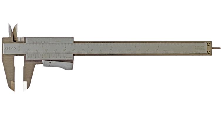 LIZZARD Messschieber 150mm/inch, Momentfeststellung, rund, parallaxfrei