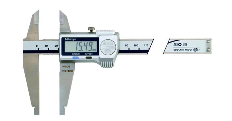 Digital workshop callipers 0-200 mm with blade tips and data output