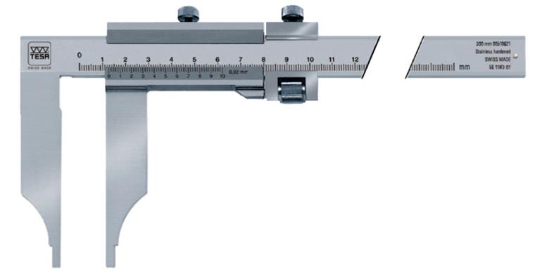 1031082201 Präzisions-Werkstattmessschieber 0-300 mm mit Feineinstellung Ablesung 0,02mm 